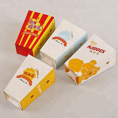 Foldable chicken nuggets paper box