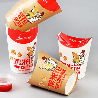 Foldable chicken nuggets paper cup box