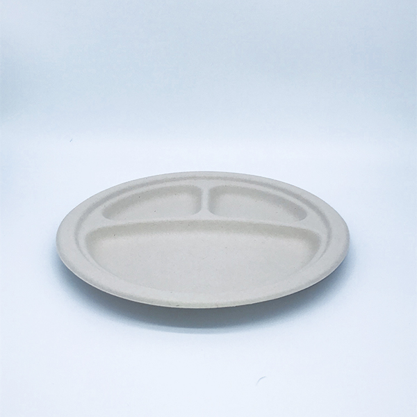 10inch 3-compartment wheatstraw round plate