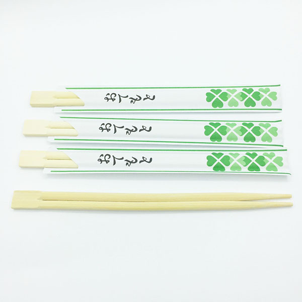 Bamboo chopsticks with paper sleeve for sushi